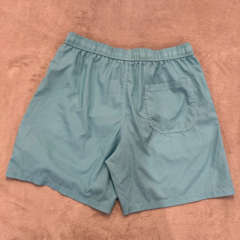 Buc-ee's Funky Aqua Swim Trunks Beaver Logo‎ Coastal Lake Beach 6.5